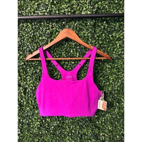 Free People Movement X Hatch Maternity Never Better Square Neck Bra Hot Pink Med - Picture 1 of 5